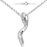 Diamond Pave Swirl Pendant in UK Hallmarked  9ct White Gold